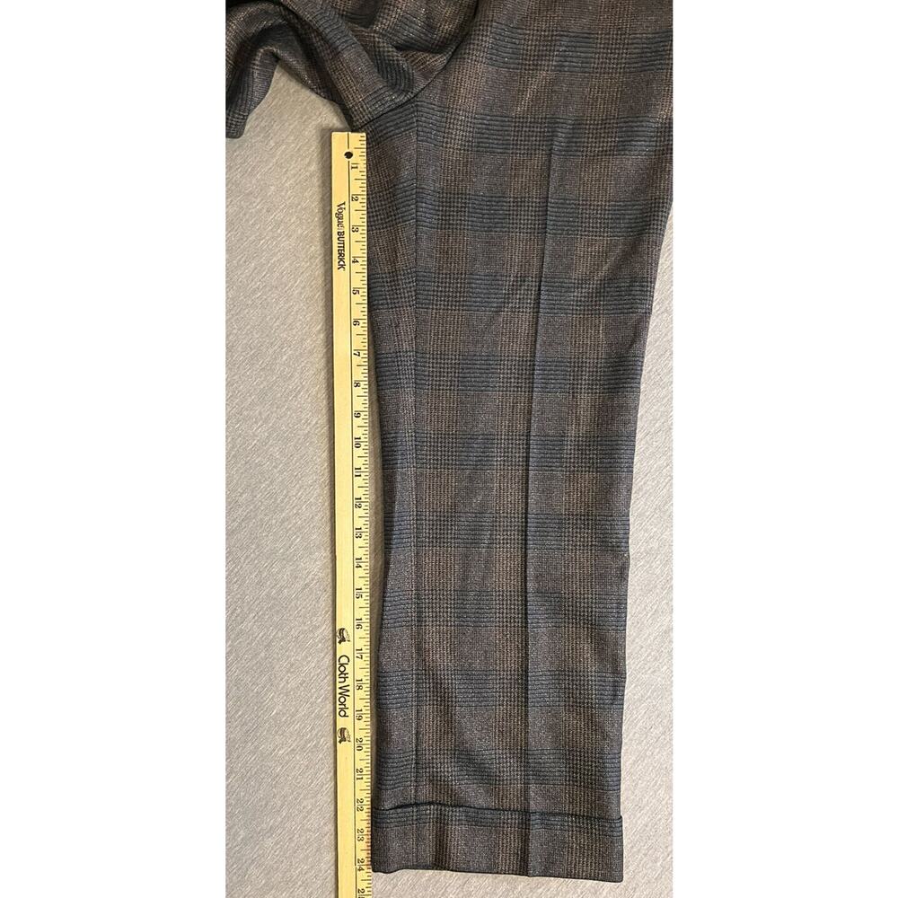Via Masini 80 Womens Textured Check Pants Brown Bronze Thread Size 6 WOOL - Picture 6 of 10
